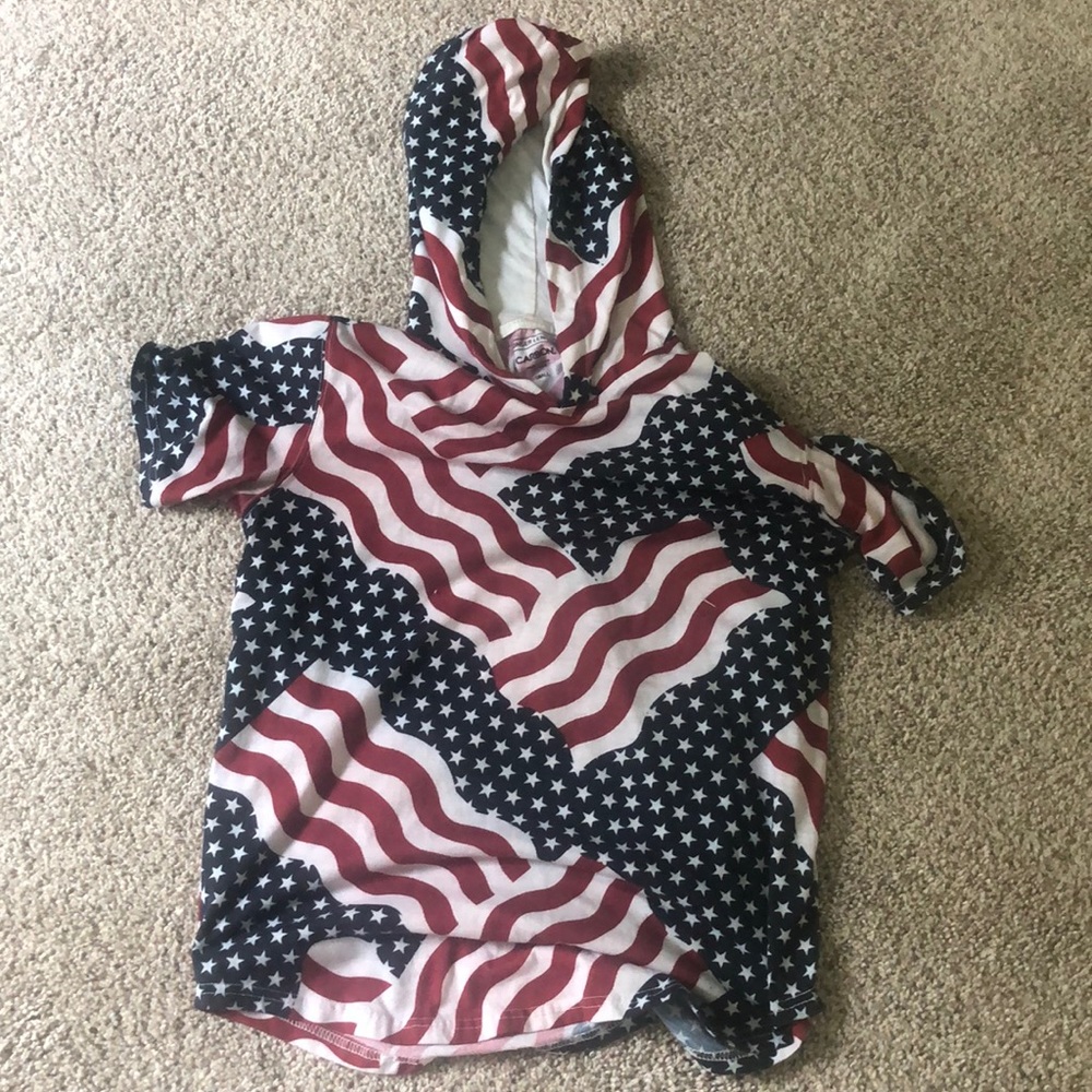 American flag Short sleeve hoodie